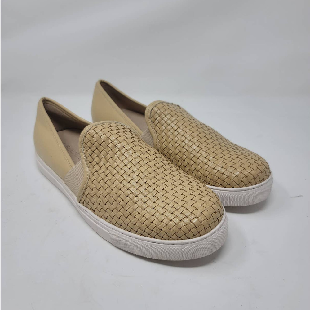 J/Slides Calina Sneaker Size 10 Close Toe Leather Upper Slip On Shoes Tan